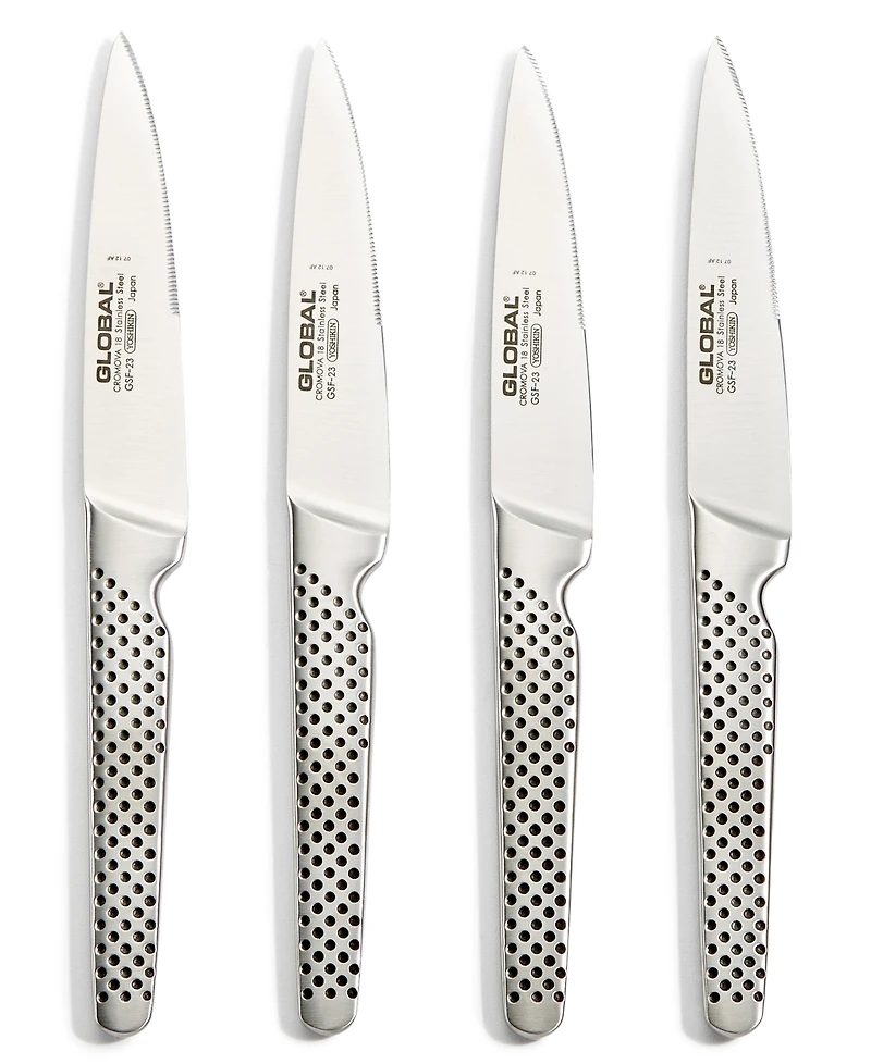 Global Stainless Steel 4-Pc. Steak Knife Set