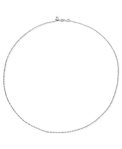 14k White Gold Necklace (1-1/6mm), Adjustable 16-20" Singapore Chain