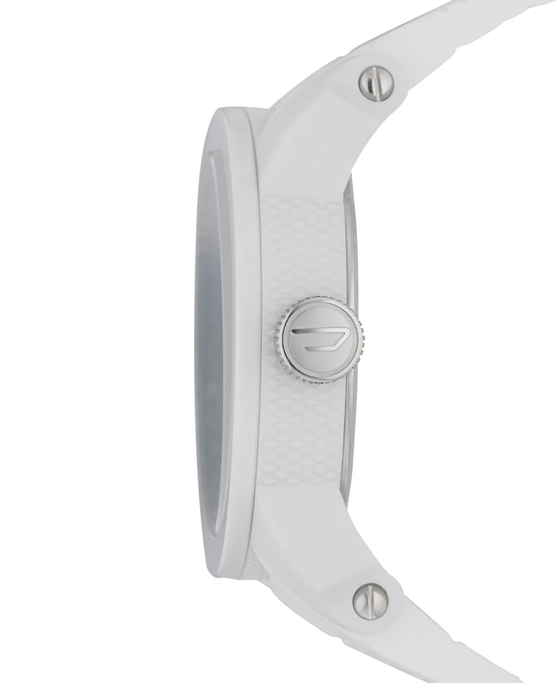Diesel Men's White Silicone Strap Watch 44mm DZ1436