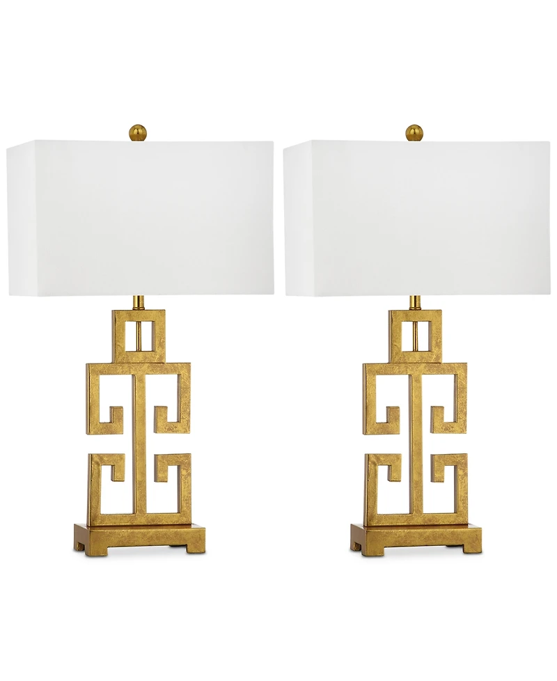 Safavieh Set of 2 Greek Key Gold-Tone Table Lamps
