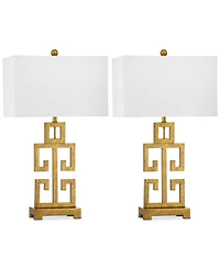 Safavieh Set of 2 Greek Key Gold-Tone Table Lamps