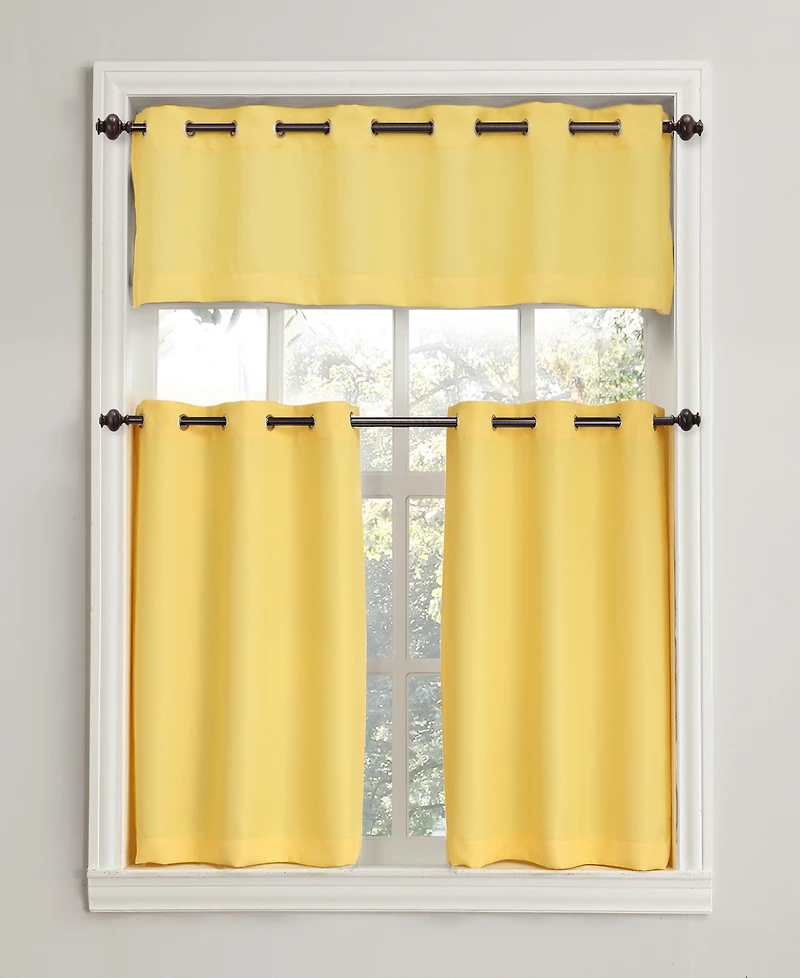 Montego Casual Textured Semi-Sheer Grommet Kitchen Curtain Valance
