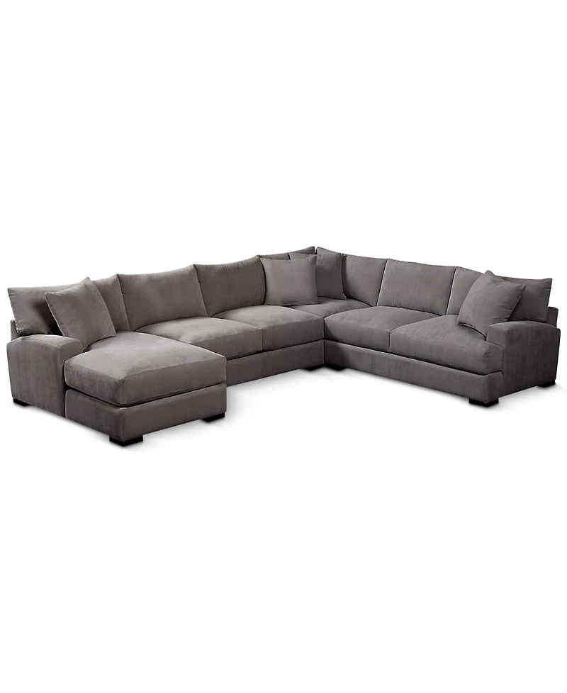 Closeout! Rhyder 4-Pc. 112" Fabric Sectional Sofa with Chaise, Created for Macy's