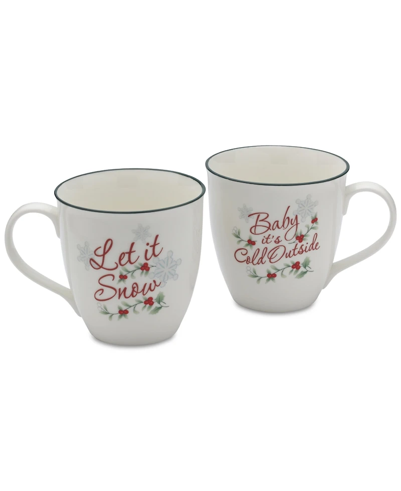 Winterberry Cold & Snow Mugs, Set of 2