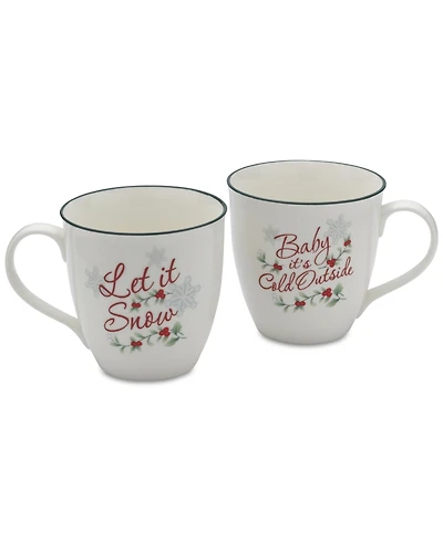 Winterberry Cold & Snow Mugs, Set of 2