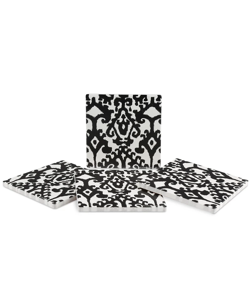 Thirstystone Samara Black Ikat 4-Pc. Coaster Set