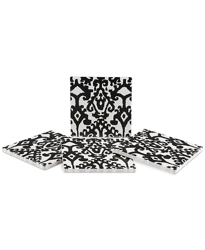 Thirstystone Samara Black Ikat 4-Pc. Coaster Set