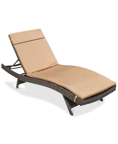 Outdoor Wicker Adjustable Chaise Lounge with Cushion
