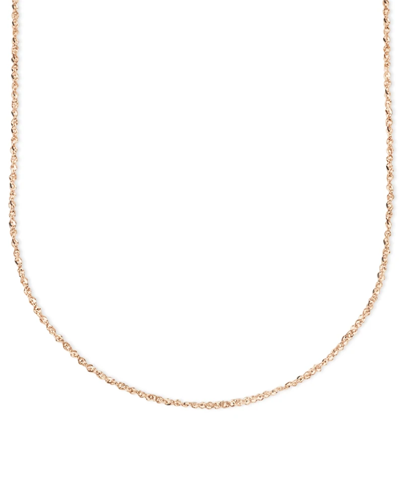 Italian Gold 14k Rose Gold Necklace, 16" Perfectina Chain (1-1/8mm)