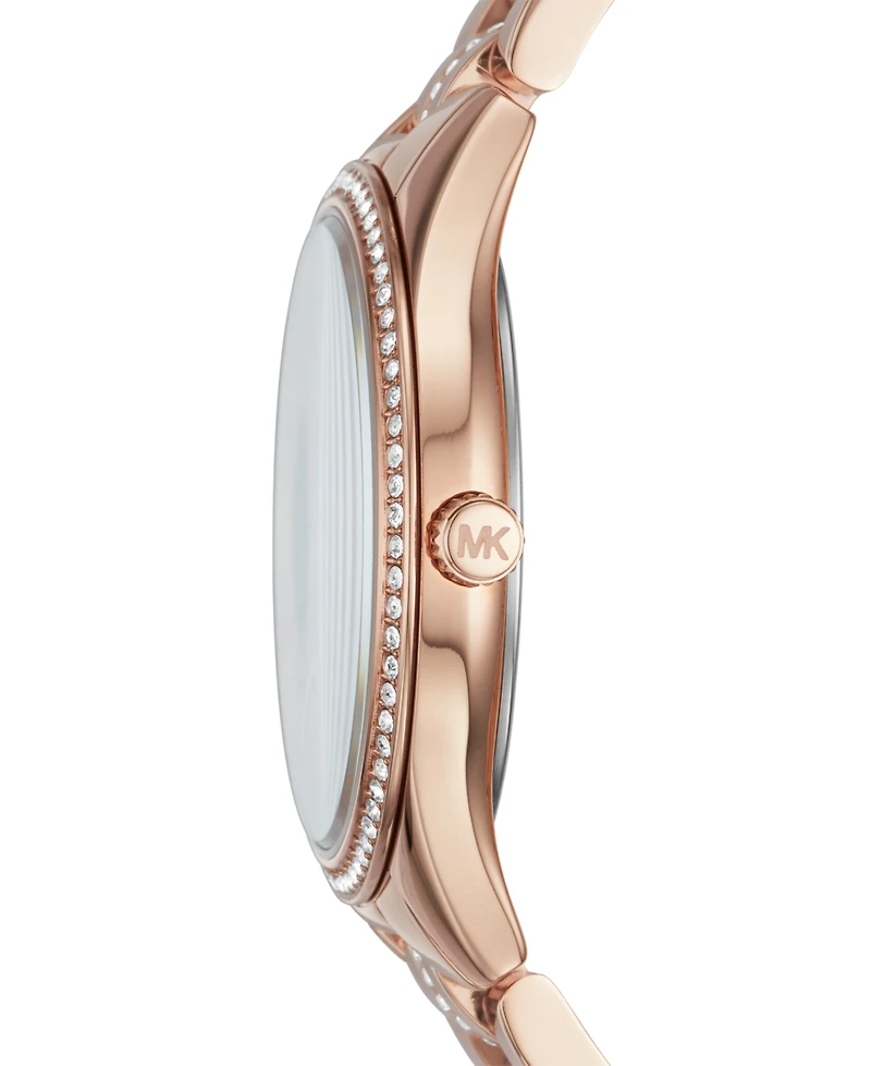 Michael Kors Women's Lauryn Rose Gold-Tone Stainless Steel Bracelet Watch 33mm