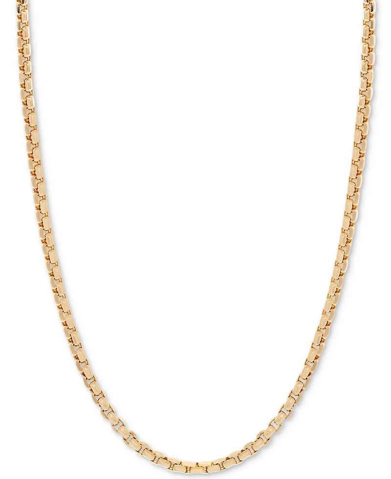 18" Round Box Link Chain Necklace (1-1/2 mm) in 14k Gold