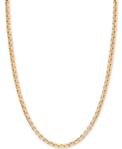 Round Box Link Chain Necklace 1 1 2mm Collection In 14k Gold
