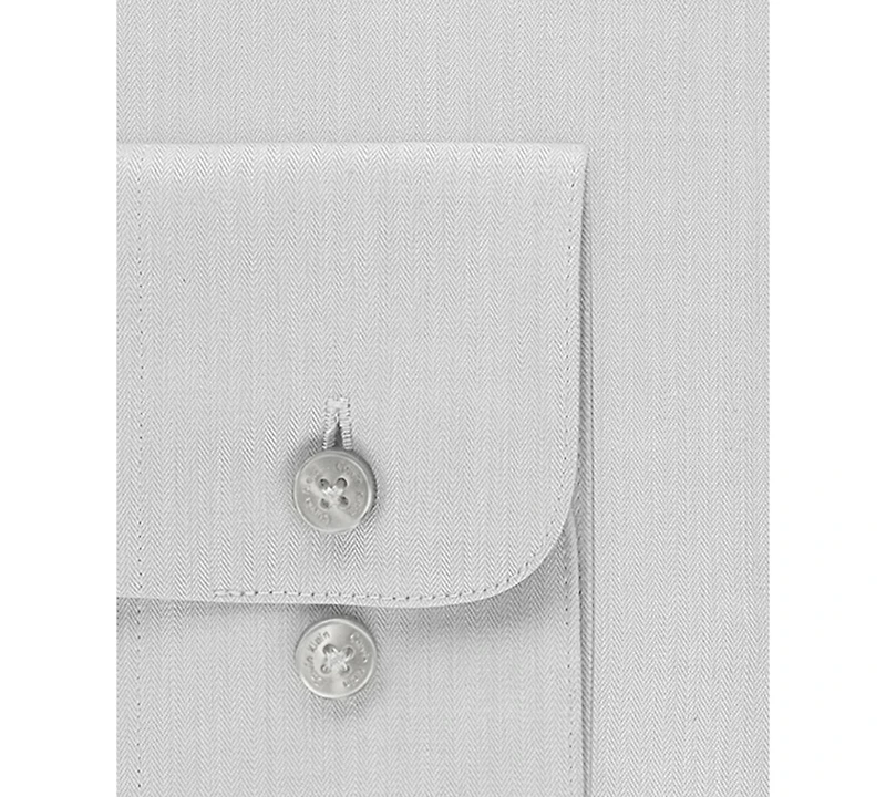 Calvin Klein Steel Men's Classic-Fit Non-Iron Performance Herringbone Dress Shirt