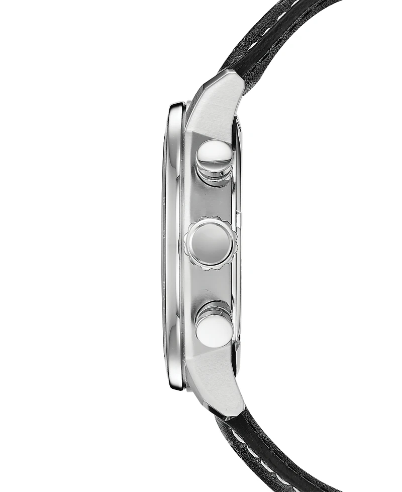 Citizen Eco-Drive Men's Chronograph Black Leather Strap Watch 44mm