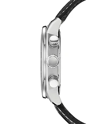 Citizen Eco-Drive Men's Chronograph Black Leather Strap Watch 44mm