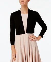 Calvin Klein Women's Cropped Open-Front Three-Quarter Sleeve Cardigan