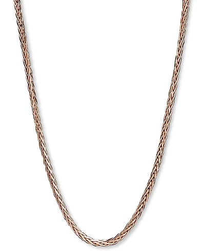 14k Rose Gold Necklace, 18" Wheat Chain (9/10mm)