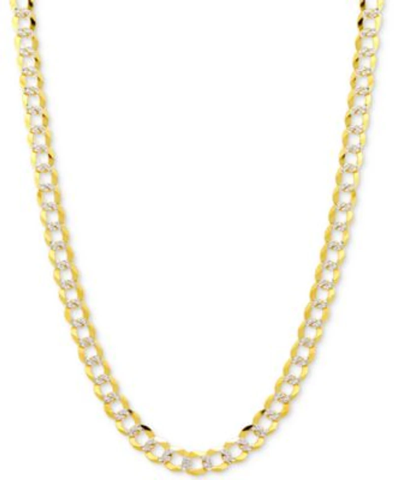 Italian Gold Two Tone Open Curb Link Chain Necklace Collection 3 1 6mm In 14k Gold White Gold
