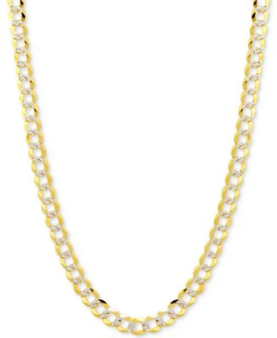 Italian Gold Two Tone Open Curb Link Chain Necklace Collection 3 1 6mm In 14k Gold White Gold