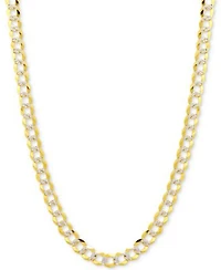 Italian Gold Two Tone Open Curb Link Chain Necklace Collection 3 1 6mm In 14k Gold White Gold