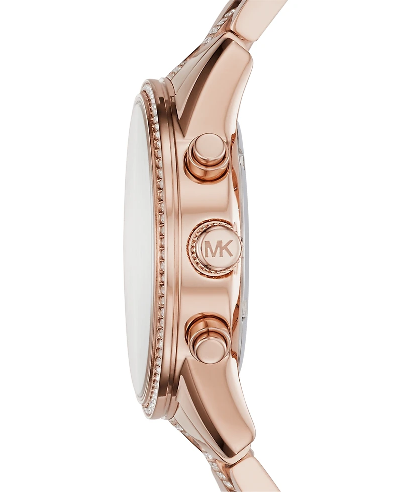 Michael Kors Women's Chronograph Bryant Rose Gold-Tone Stainless Steel Bracelet Watch 37mm