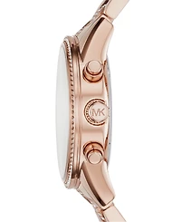Michael Kors Women's Chronograph Bryant Rose Gold-Tone Stainless Steel Bracelet Watch 37mm