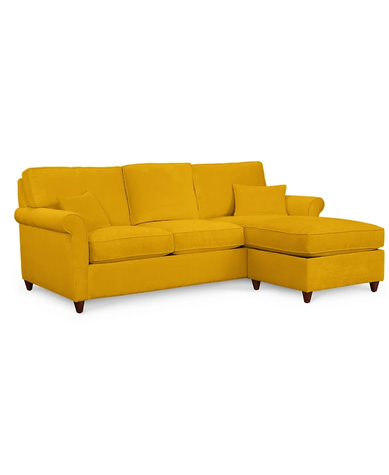 Lidia 82" Fabric 2-Pc. Reversible Chaise Sectional Sofa with Storage Ottoman - Custom Colors, Created for Macy's