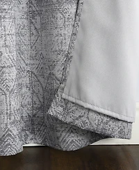 Darren Distressed Woven Jacquard Blackout Grommet Curtain Panel