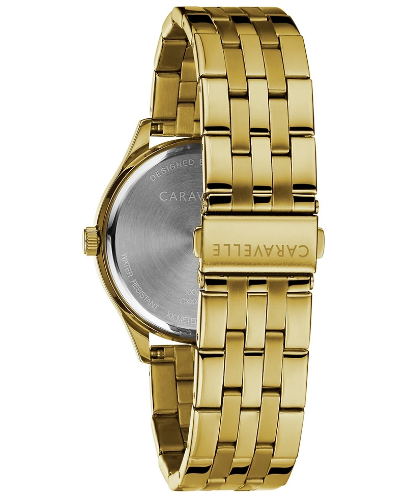 Caravelle Designed by Bulova Men's Gold-Tone Stainless Steel Bracelet Watch 41mm