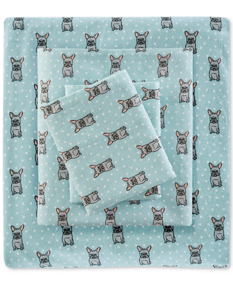 Madison Park Novelty Printed Cotton Flannel 4-Pc. Sheet Set, California King