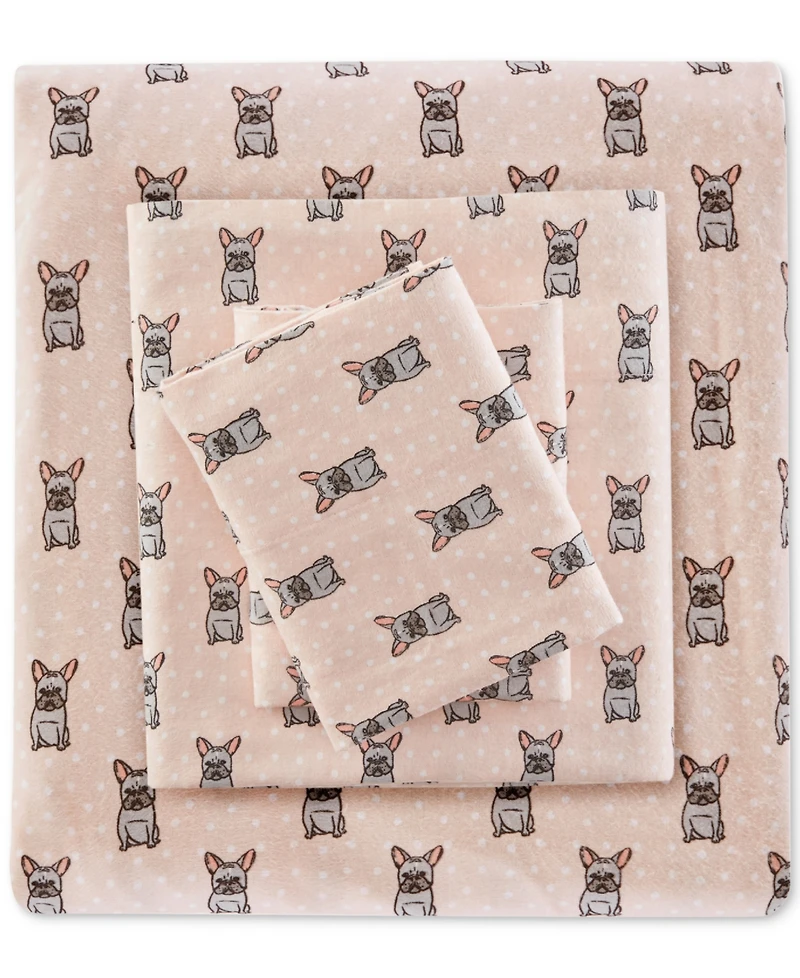 Madison Park Novelty Printed Cotton Flannel -Pc. Sheet Set