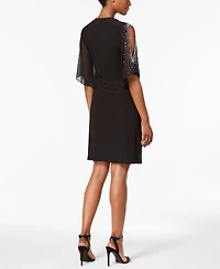 Msk Embellished Cold-Shoulder Dress