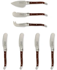 French Home Laguiole Pakkawood Cheese Knife & Spreader Set 7 Piece.