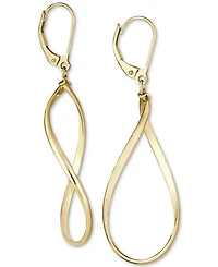 Italian Gold Polished Oval Drop Earrings in 14k Gold