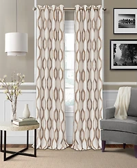 Elrene Home Fashions Renzo Ikat Geometric Linen Room Darkening Window Curtain
