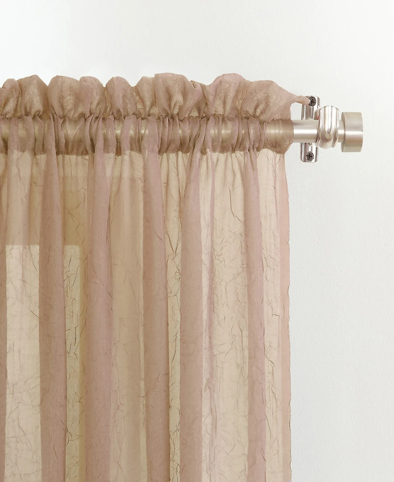 Crushed Sheer Voile Rod Pocket Curtain Panel