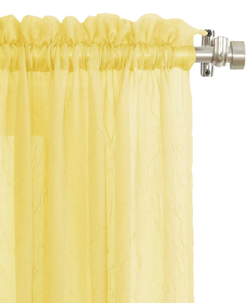 Crushed Sheer Voile Rod Pocket Curtain Panel
