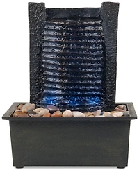 Pure Garden Waterfall Tabletop Fountain with Led Lights