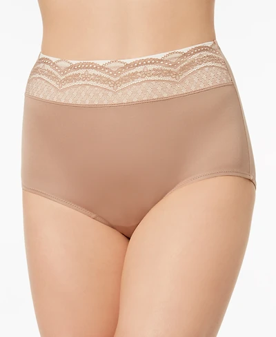 Warners No Pinching Problems Dig-Free Comfort Waist with Lace Microfiber Brief RS7401P