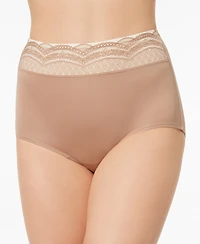 Warners No Pinching Problems Dig-Free Comfort Waist with Lace Microfiber Brief RS7401P