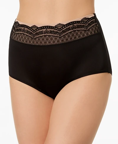 Warners No Pinching Problems Dig-Free Comfort Waist with Lace Microfiber Brief RS7401P
