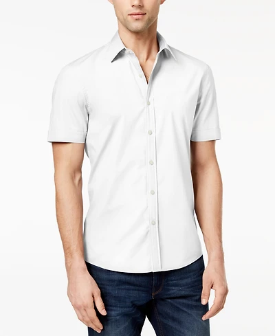 Michael Kors Men's Solid Stretch Button-Front Shirt