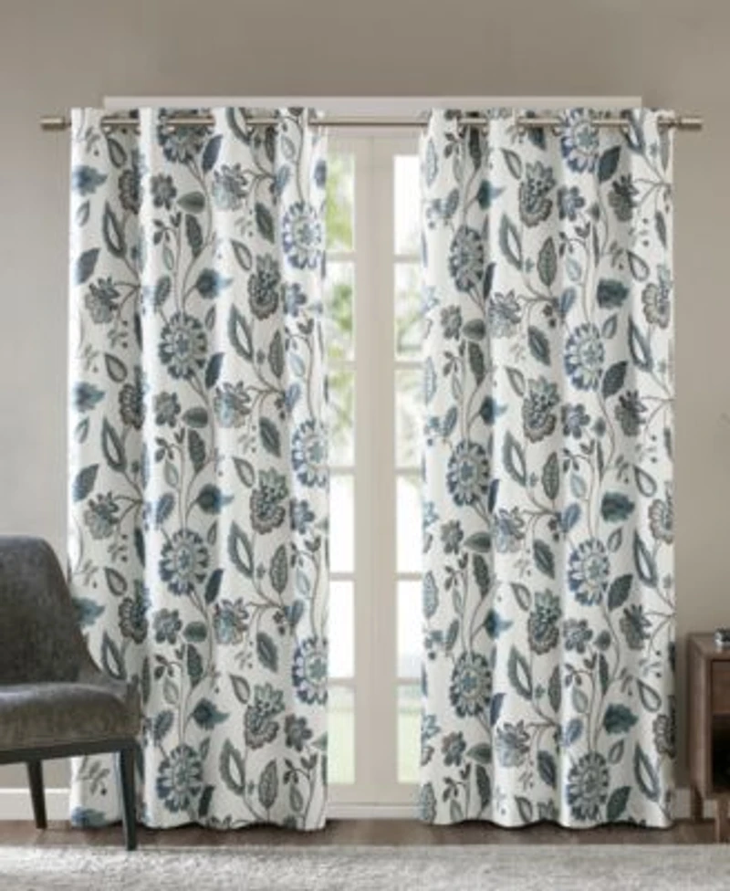 Camille Jacquard Printed Room Darkening Curtain Panel