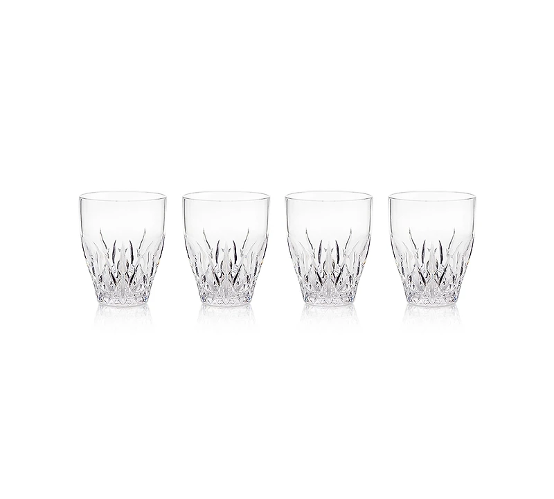 Q Squared Aurora Clear Stemless Wine Glasses, Set of 4