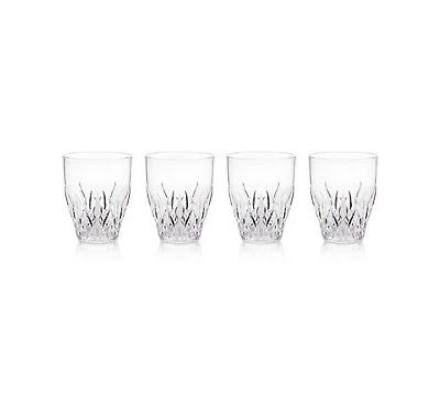 Q Squared Aurora Clear Stemless Wine Glasses, Set of 4