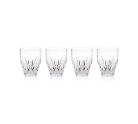 Q Squared Aurora Clear Stemless Wine Glasses, Set of 4
