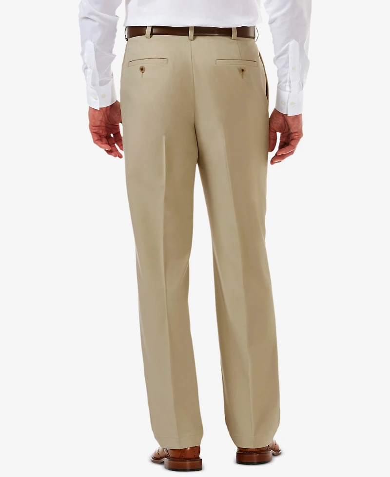Haggar Men's Cool 18 Pro Classic-Fit Expandable Waist Pleated Stretch Dress Pants