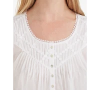 Eileen West Cotton Lace-Trim Short Nightgown