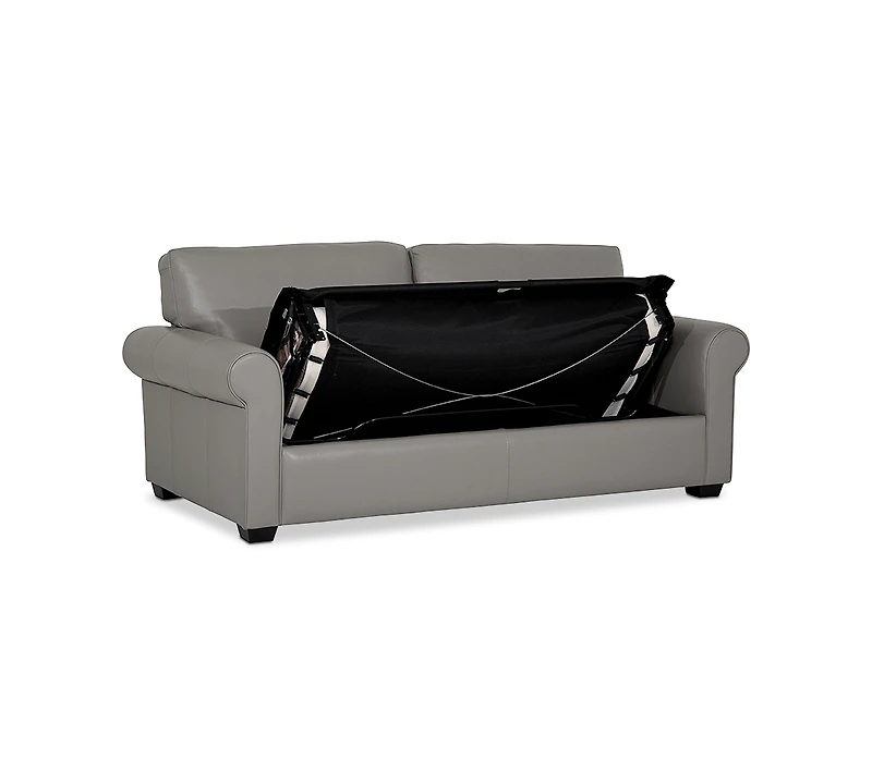 Orid 77" Full Roll Arm Leather Sleeper, Created for Macy's