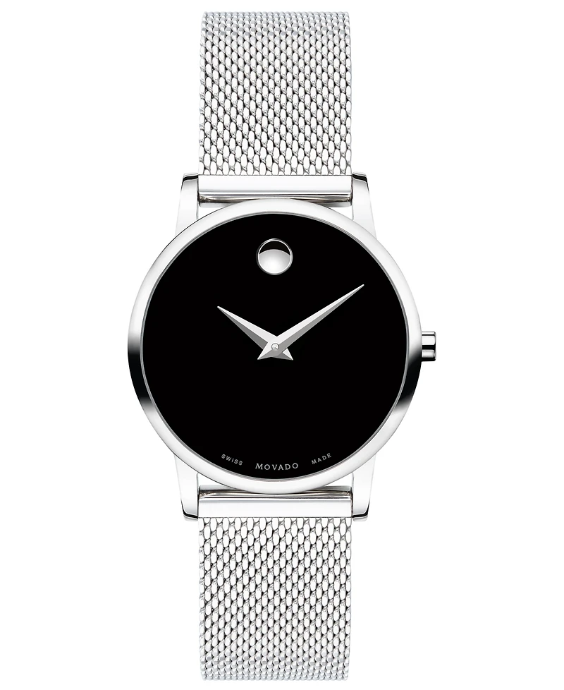 Movado Women's Swiss Museum Classic Stainless Steel Mesh Bracelet Watch 28mm